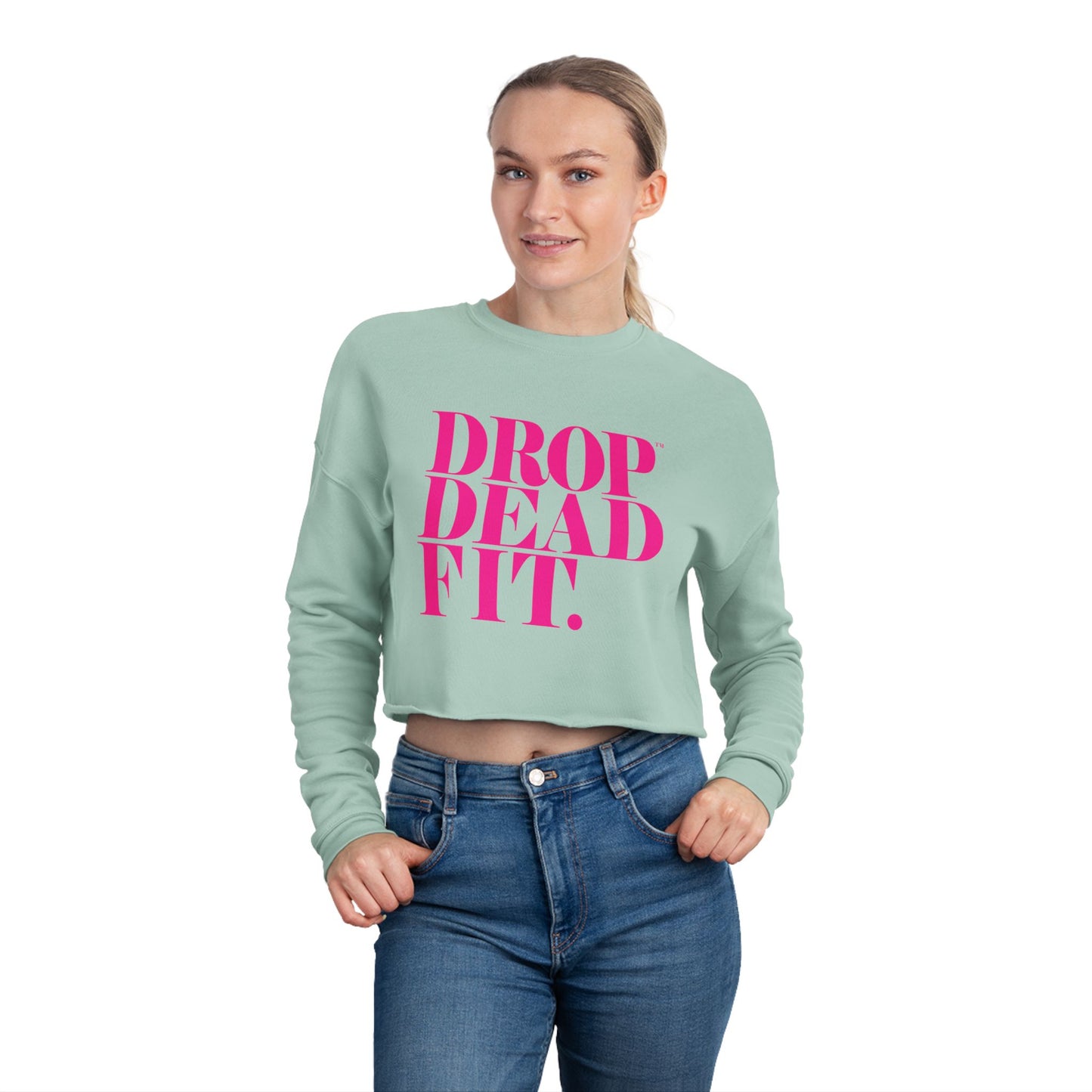 DROPDEADFIT.. Women's Cropped Sweatshirt - Chill Vibes, Fitness Motivation, Casual Style, Perfect Gift, Trendy Look