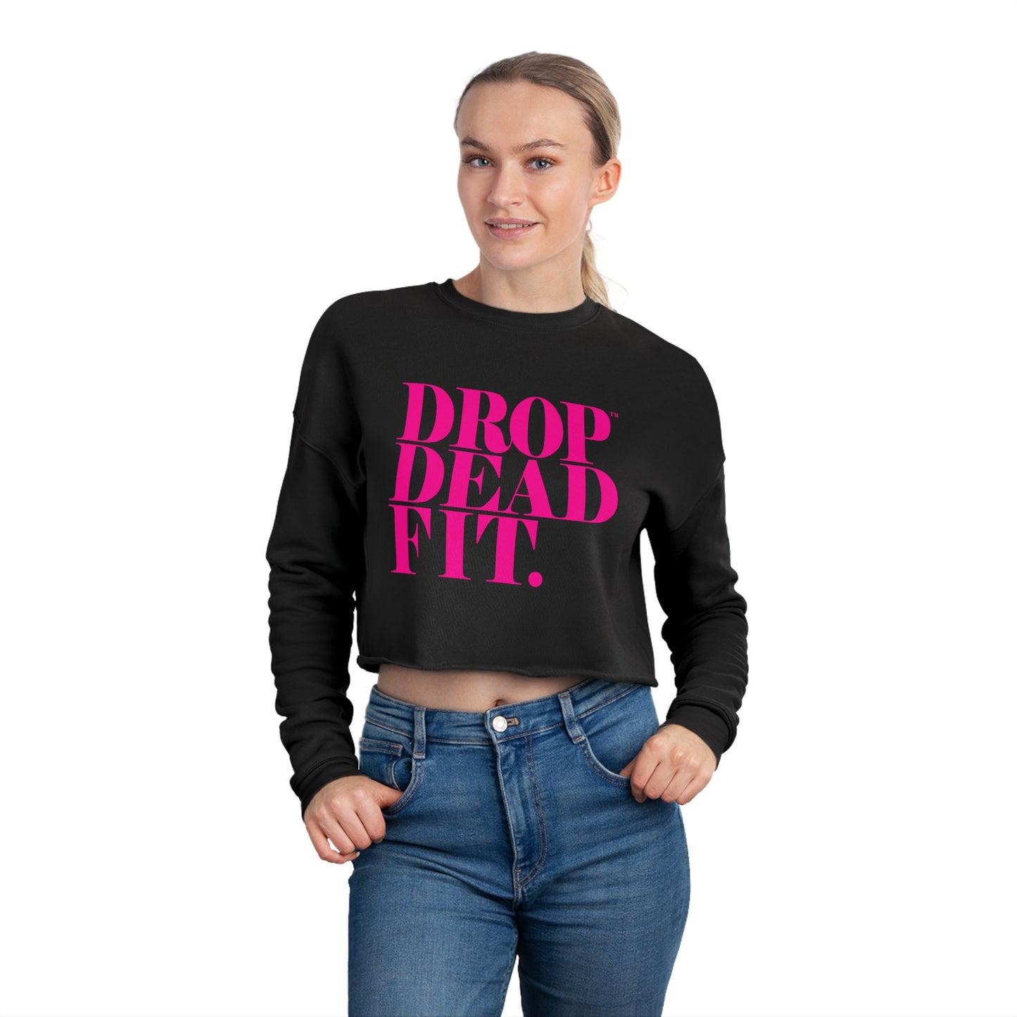 DROPDEADFIT.. Women's Cropped Sweatshirt - Chill Vibes, Fitness Motivation, Casual Style, Perfect Gift, Trendy Look