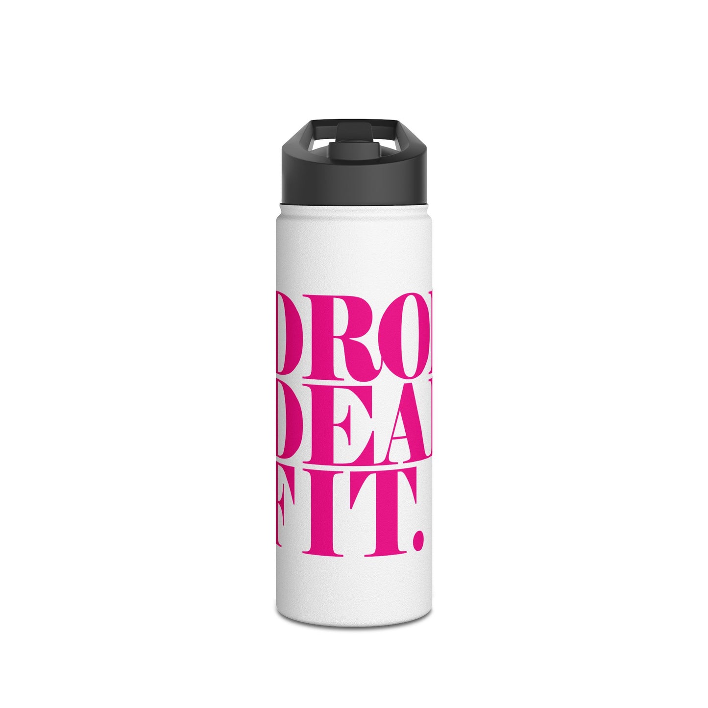 DROPDEADFIT. Fitness Motivational Water Bottle - Drop Dead Fit, Reusable Water Bottle, Gym Bottle, Sports Hydration, Eco-Friendly Gift