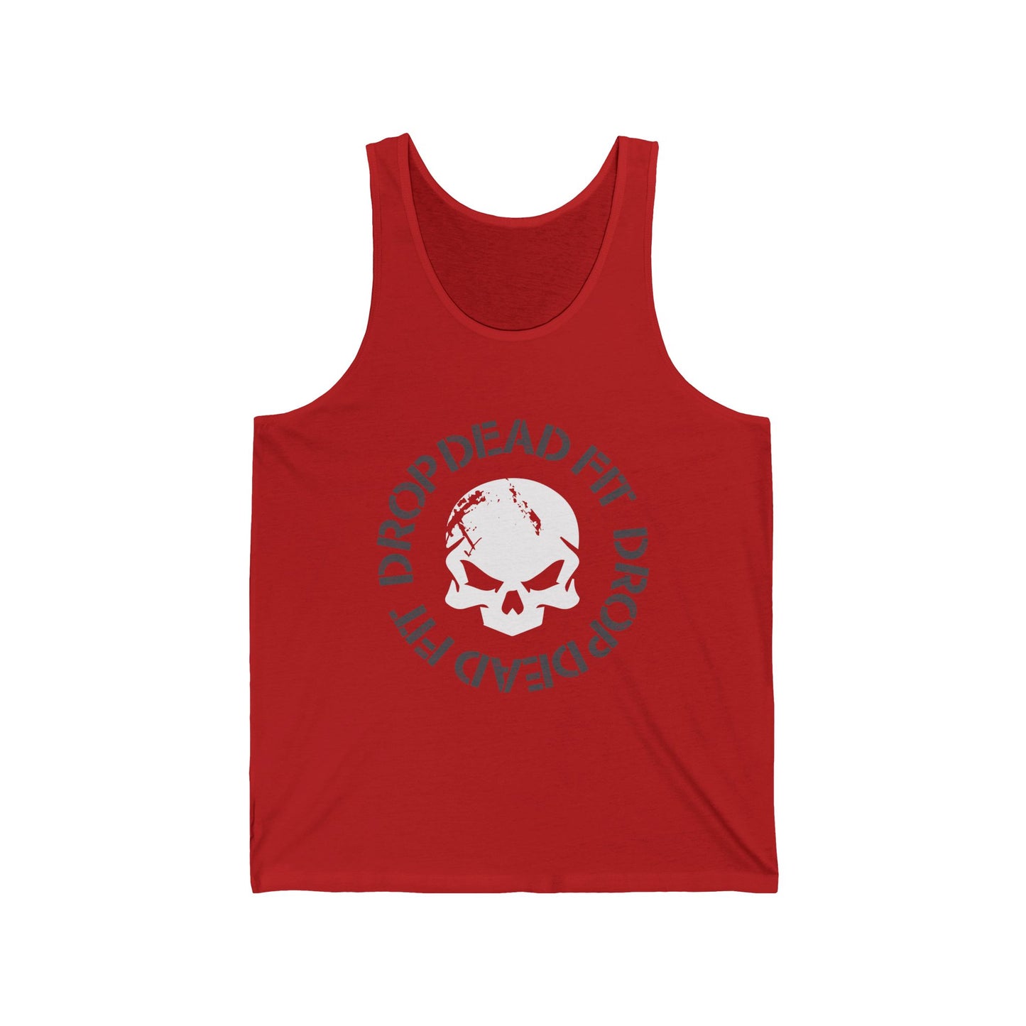 DROPDEADFIT. Skull Graphic Tank Top | Unisex Jersey Tank, Gym Wear, Fitness Apparel, Streetwear, Casual Summer Outfit