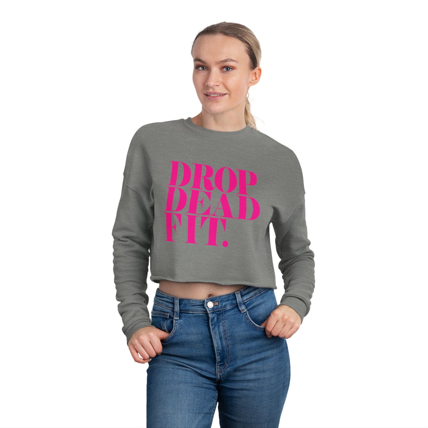 DROPDEADFIT.. Women's Cropped Sweatshirt - Chill Vibes, Fitness Motivation, Casual Style, Perfect Gift, Trendy Look